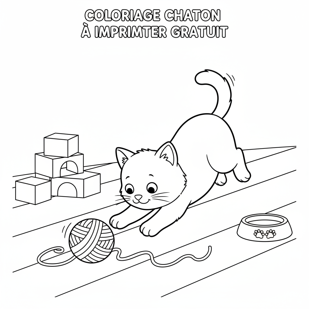 Coloriage coloriage chaton à imprimer gratuit 5