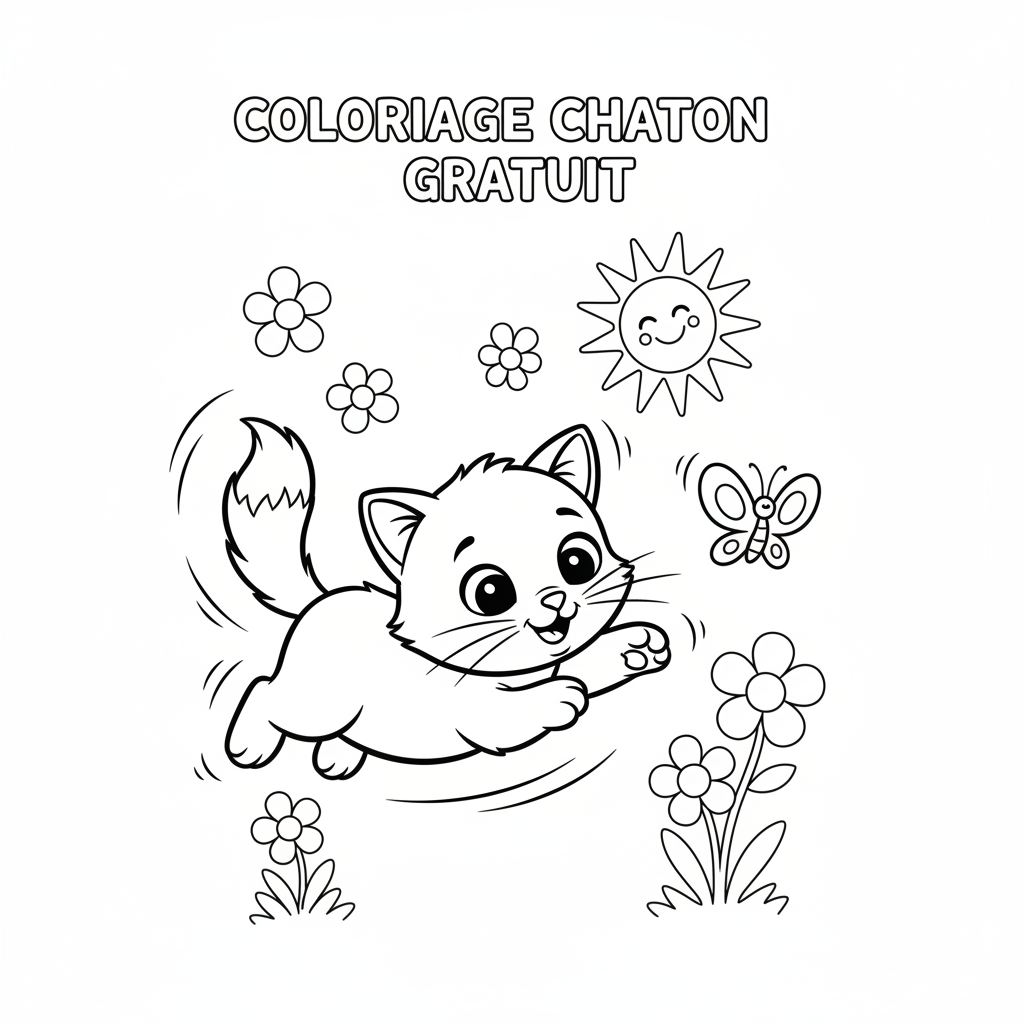 Coloriage coloriage chaton gratuit 5