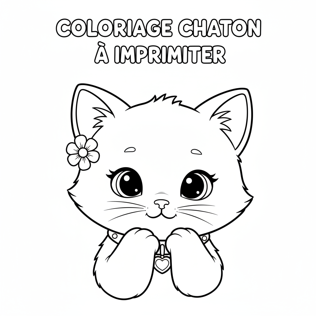 Coloriage coloriage chaton imprimer 4