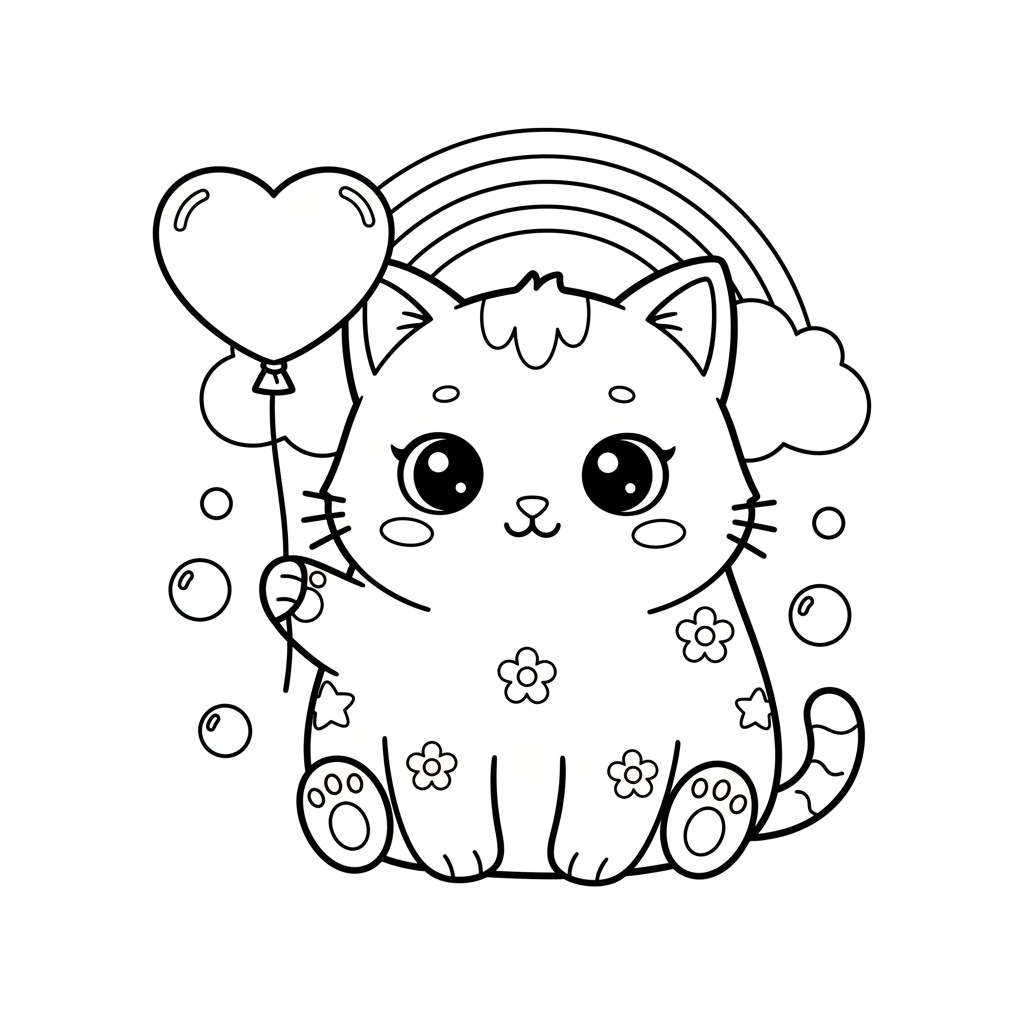 Coloriage coloriage chaton kawaii