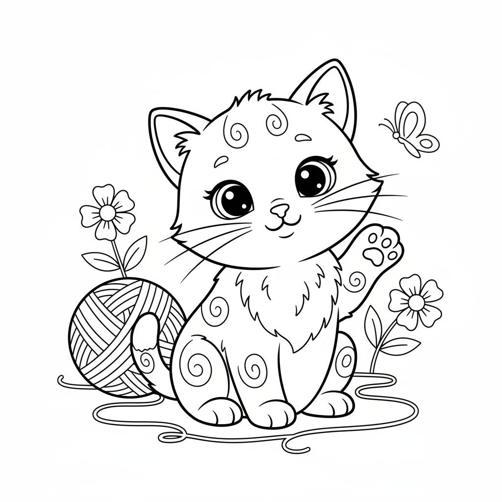 Coloriage coloriage chaton mignon 2