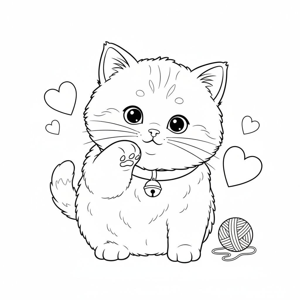 Coloriage coloriage chaton mignon 4
