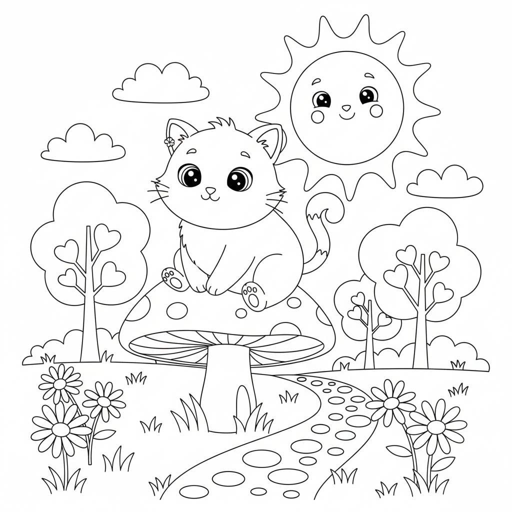 Coloriage coloriage chaton trop mignon 3