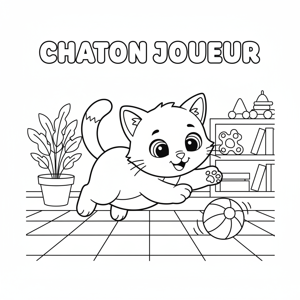 Coloriage coloriage chaton trop mignon 5