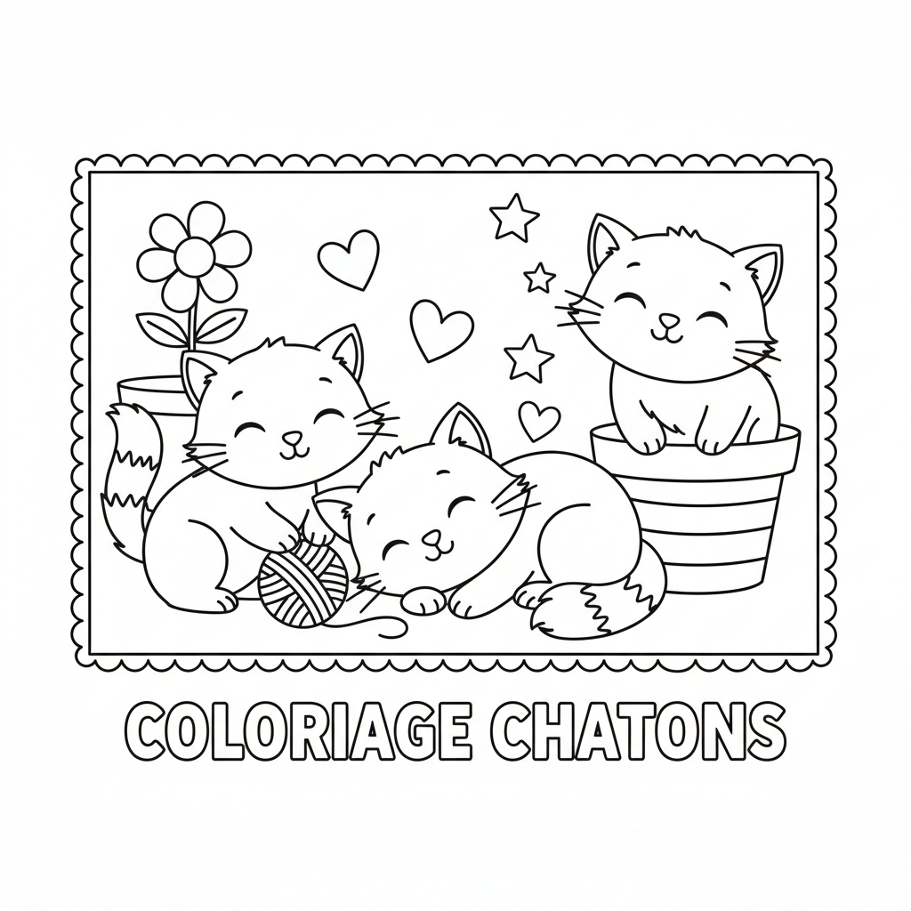 Coloriage coloriage chatons