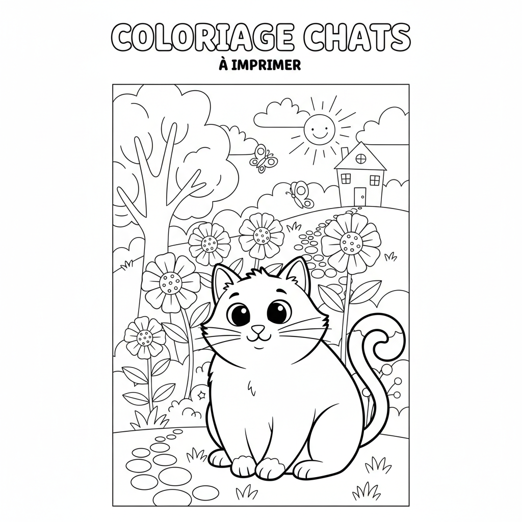 Coloriage coloriage chats à imprimer 3