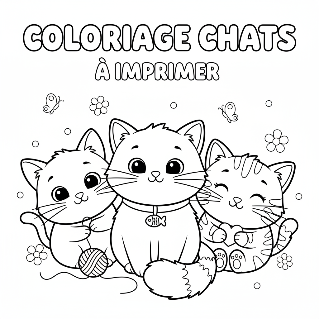 Coloriage coloriage chats à imprimer 4
