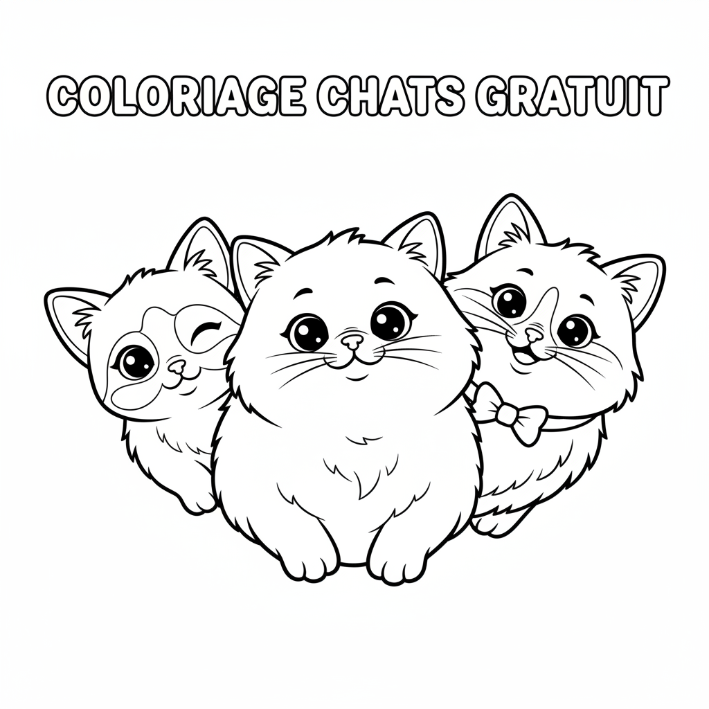 Coloriage coloriage chats gratuit 4