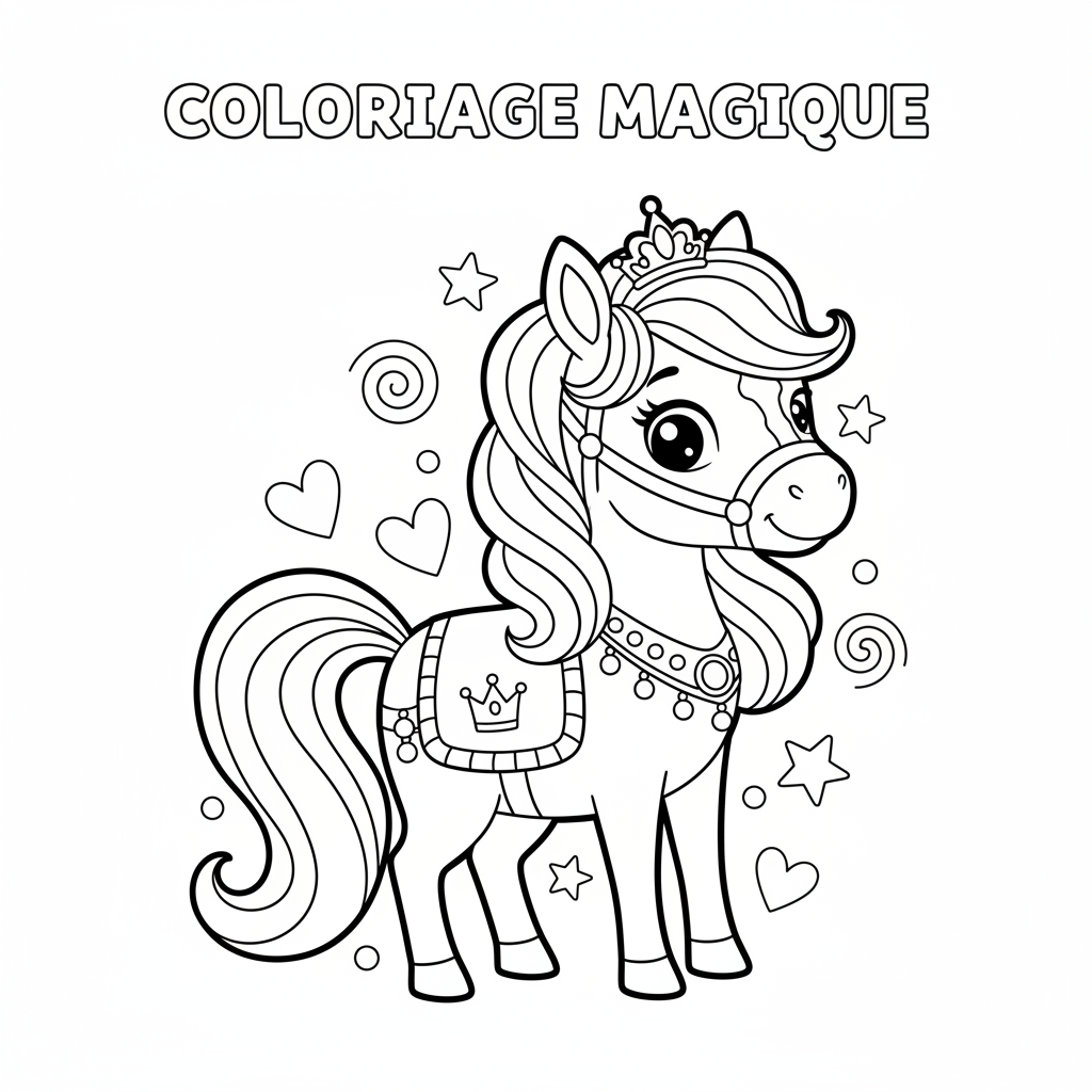 Coloriage coloriage cheval barbie
