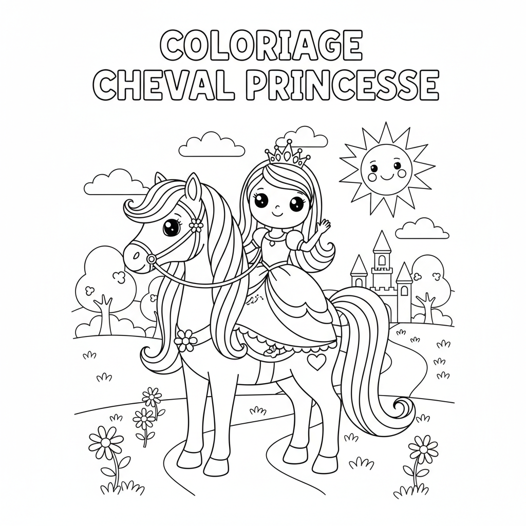 Coloriage coloriage cheval barbie 3
