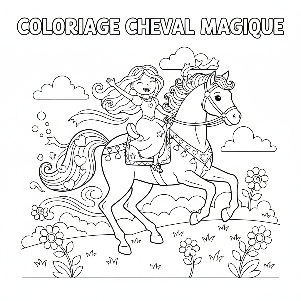Coloriage coloriage cheval barbie 5