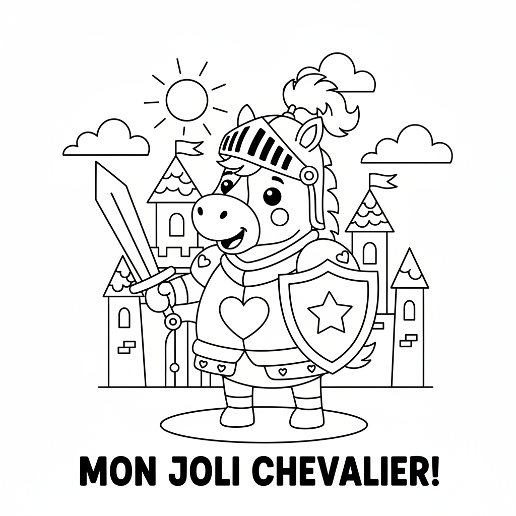 Coloriage Chevalier À Imprimer Gratuit pour Enfants