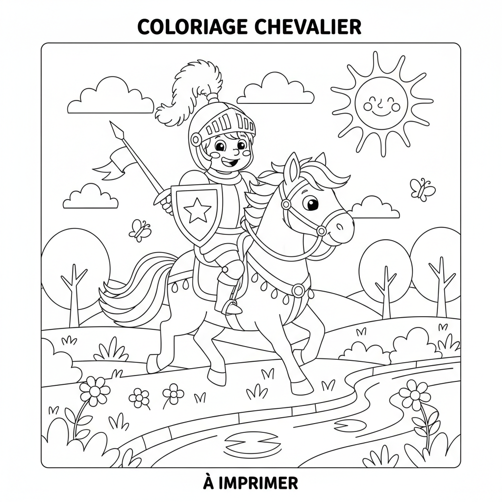 Coloriage coloriage chevalier à imprimer 3