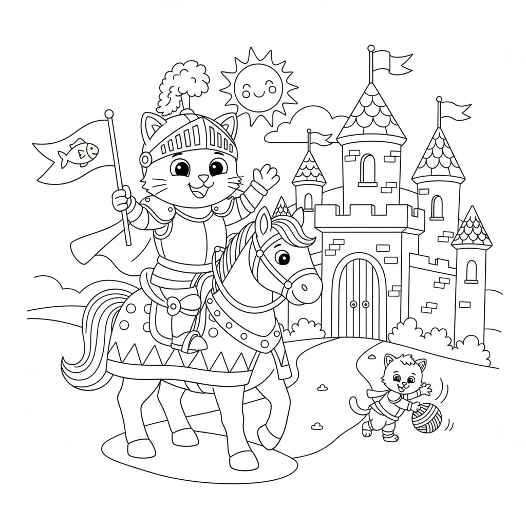 Coloriage coloriage chevalier chateau 2