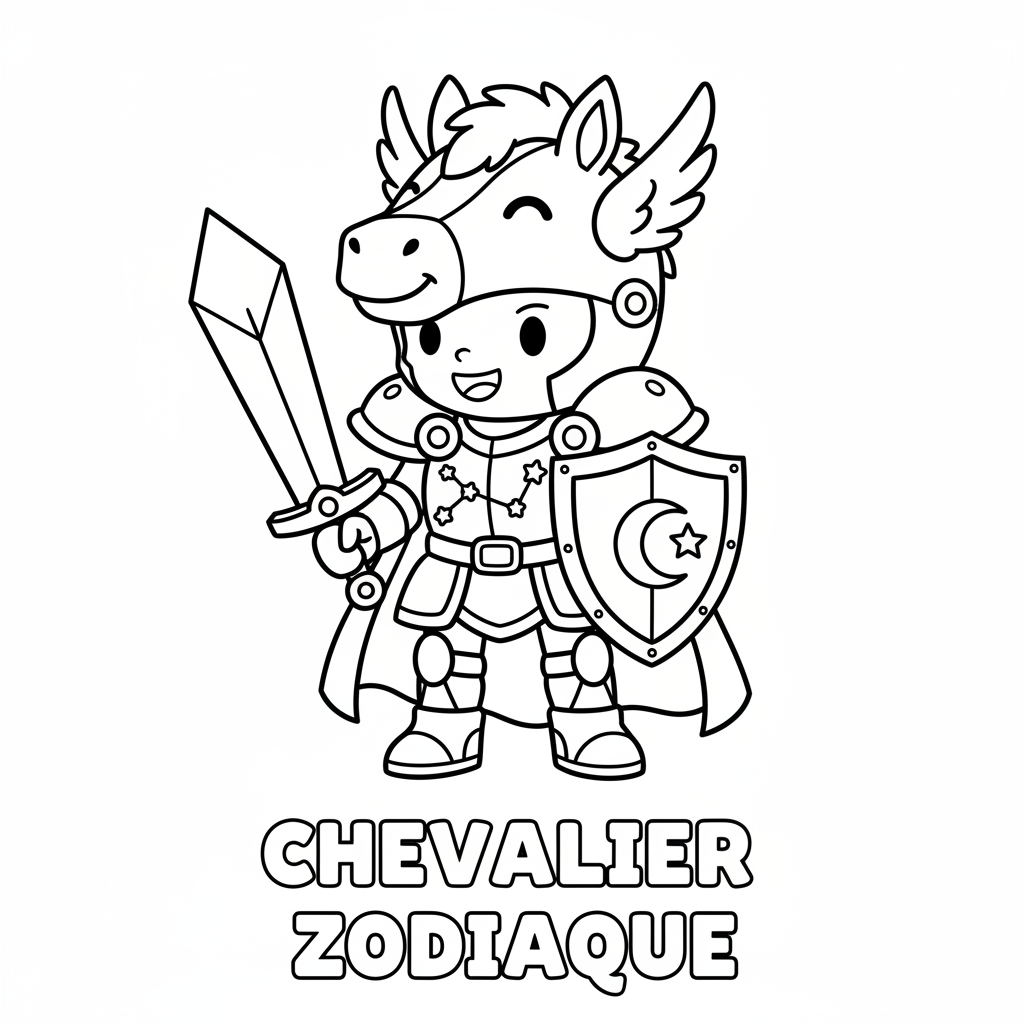 Coloriage Chevalier du Zodiaque Gratuit à Imprimer