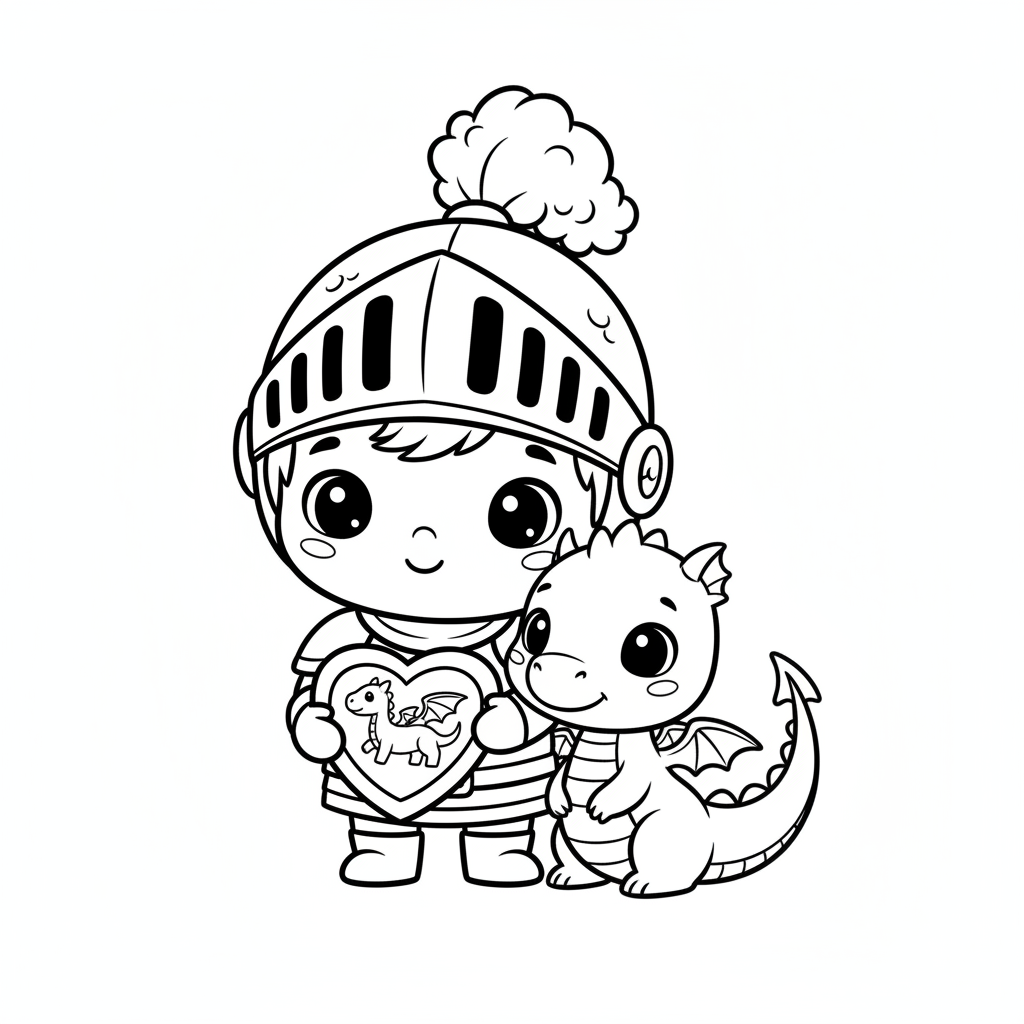 Coloriage coloriage chevalier et dragon 4