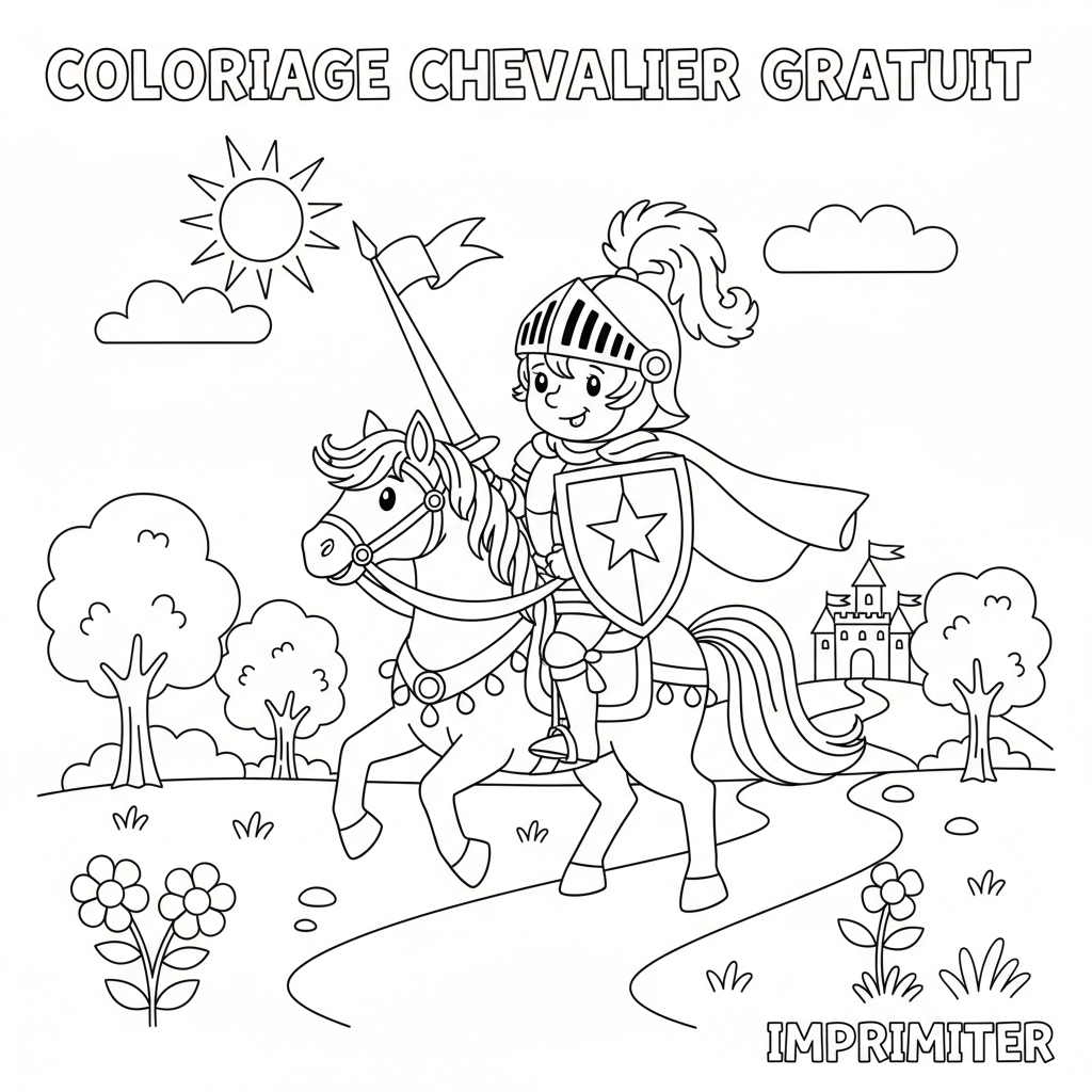 Coloriage coloriage chevalier gratuit à imprimer 3