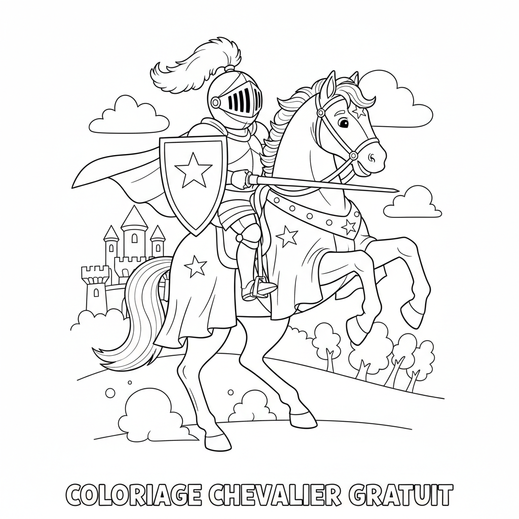Coloriage coloriage chevalier gratuit à imprimer 5