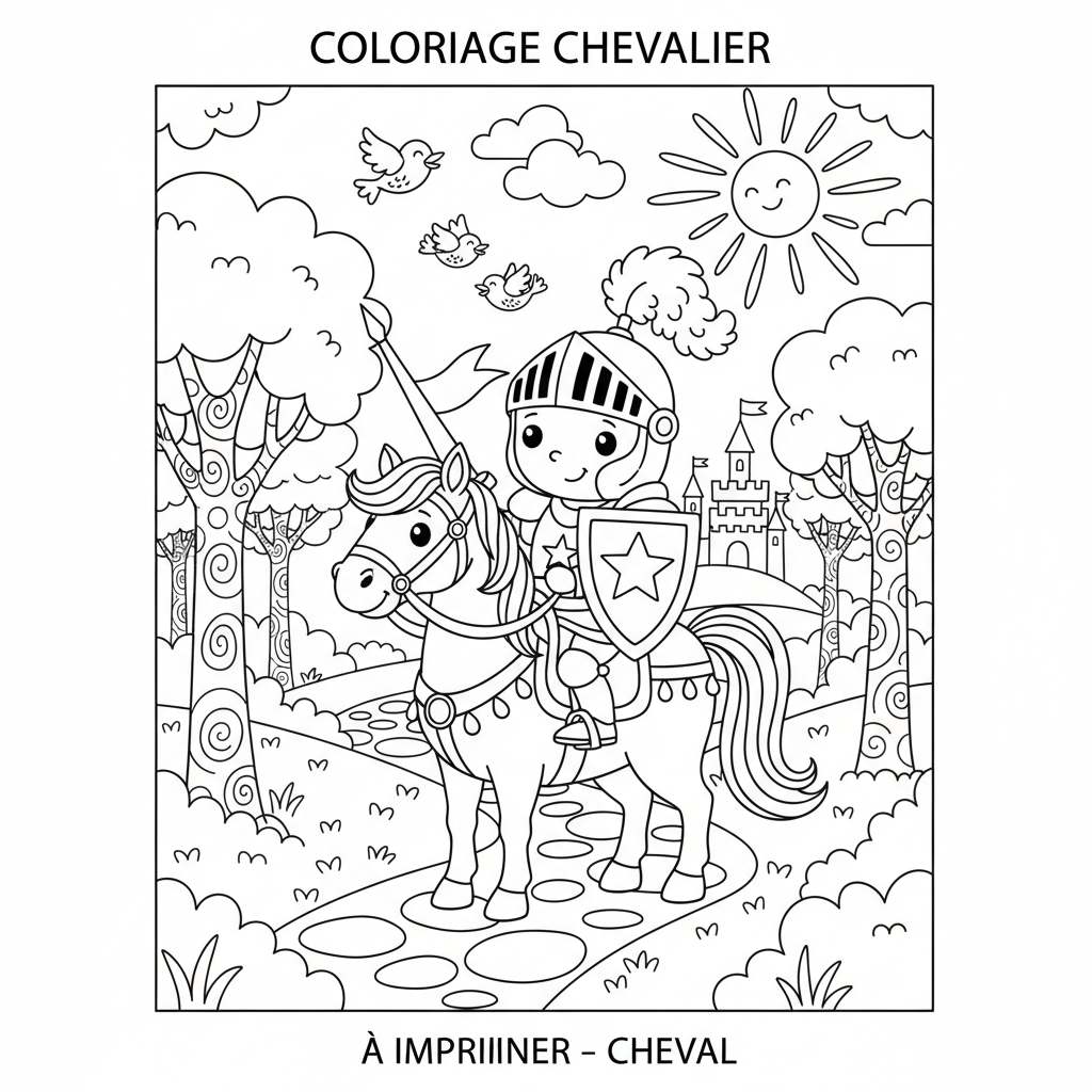 Coloriage coloriage chevalier imprimer 3