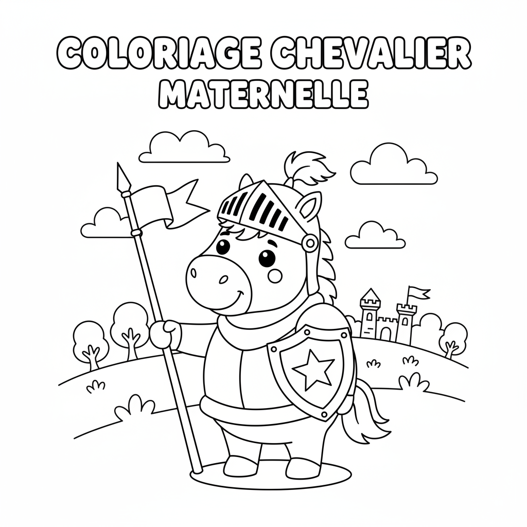 Coloriage coloriage chevalier maternelle 3
