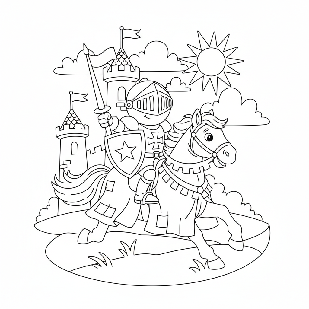 Coloriage coloriage chevalier maternelle 5