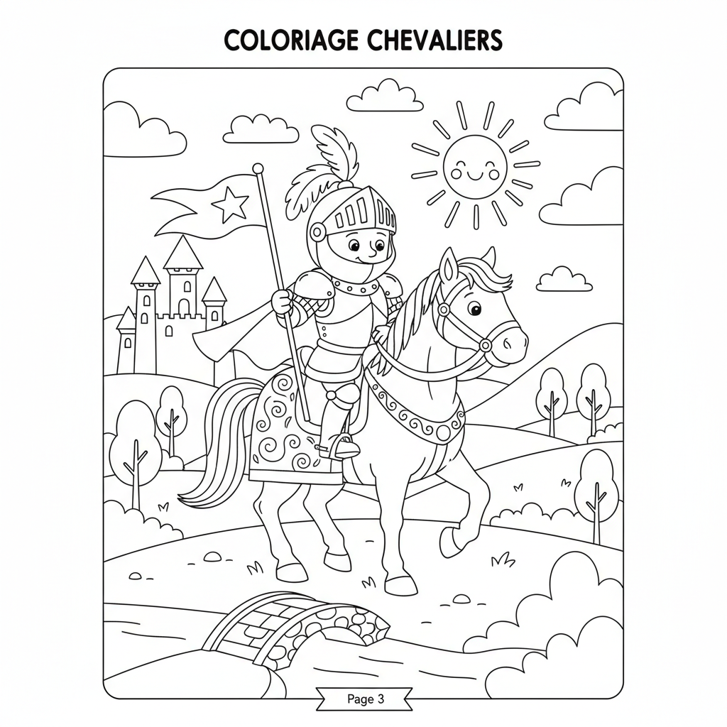 Coloriage coloriage chevaliers 3