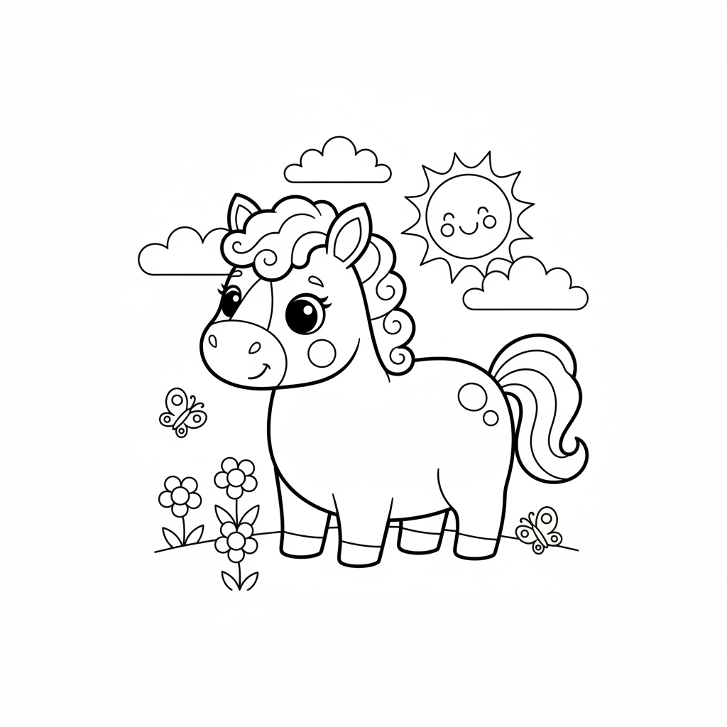 Coloriage Coloriage Chevaux Gratuit à Imprimer