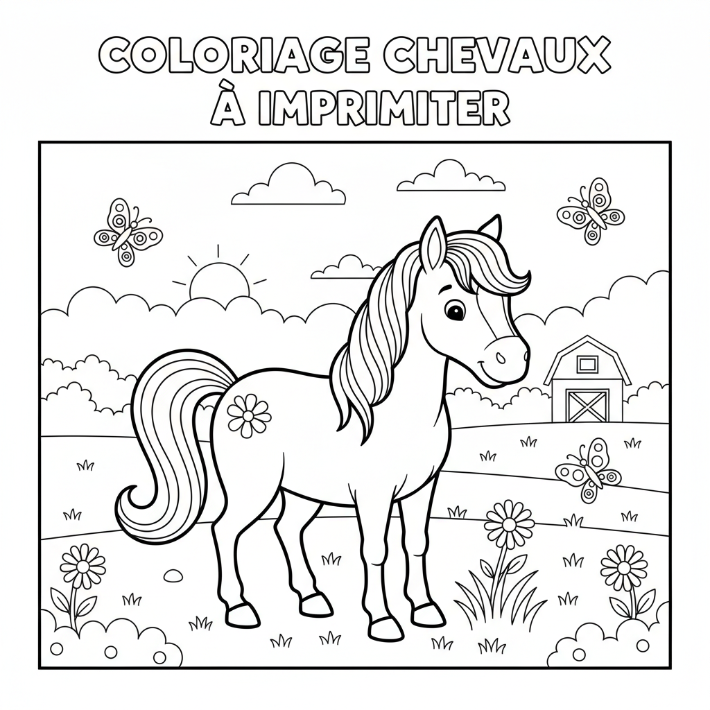 Coloriage coloriage chevaux à imprimer 2