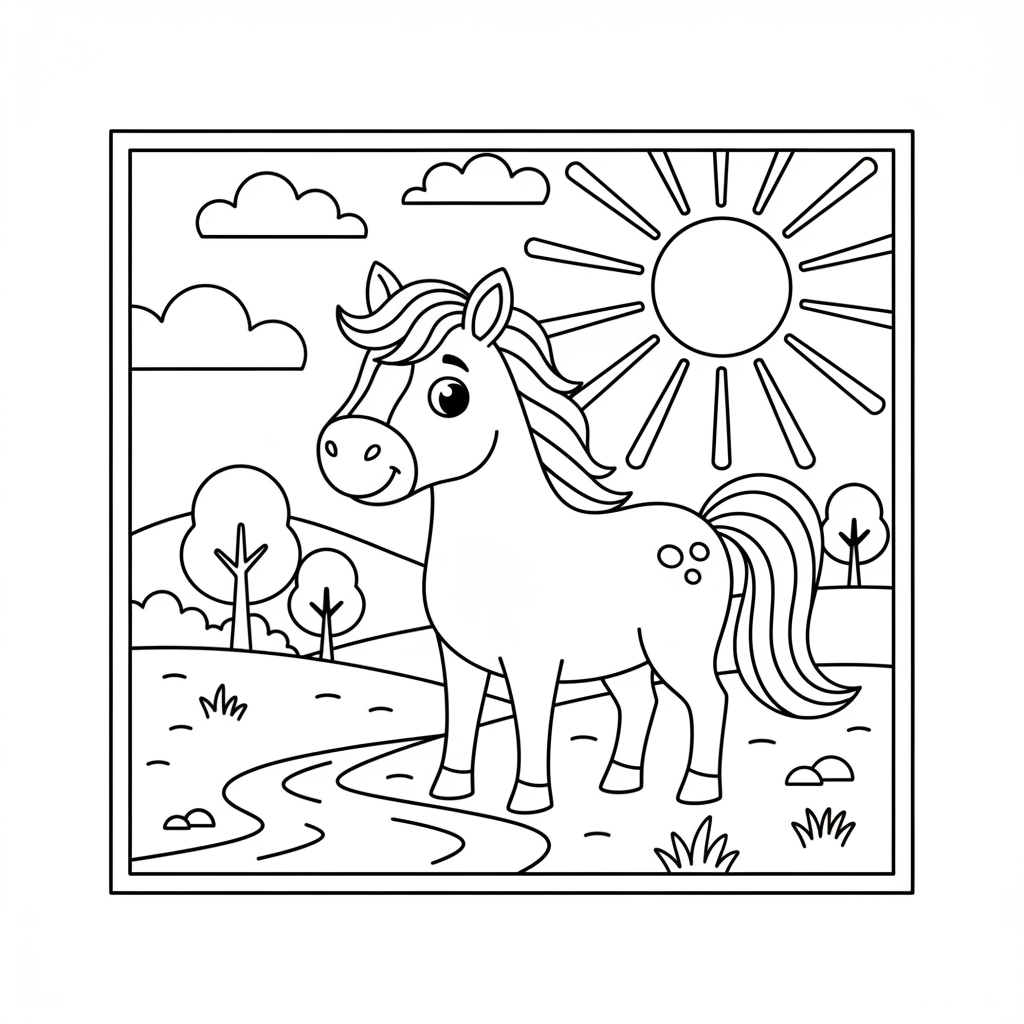 Coloriage coloriage chevaux à imprimer 3