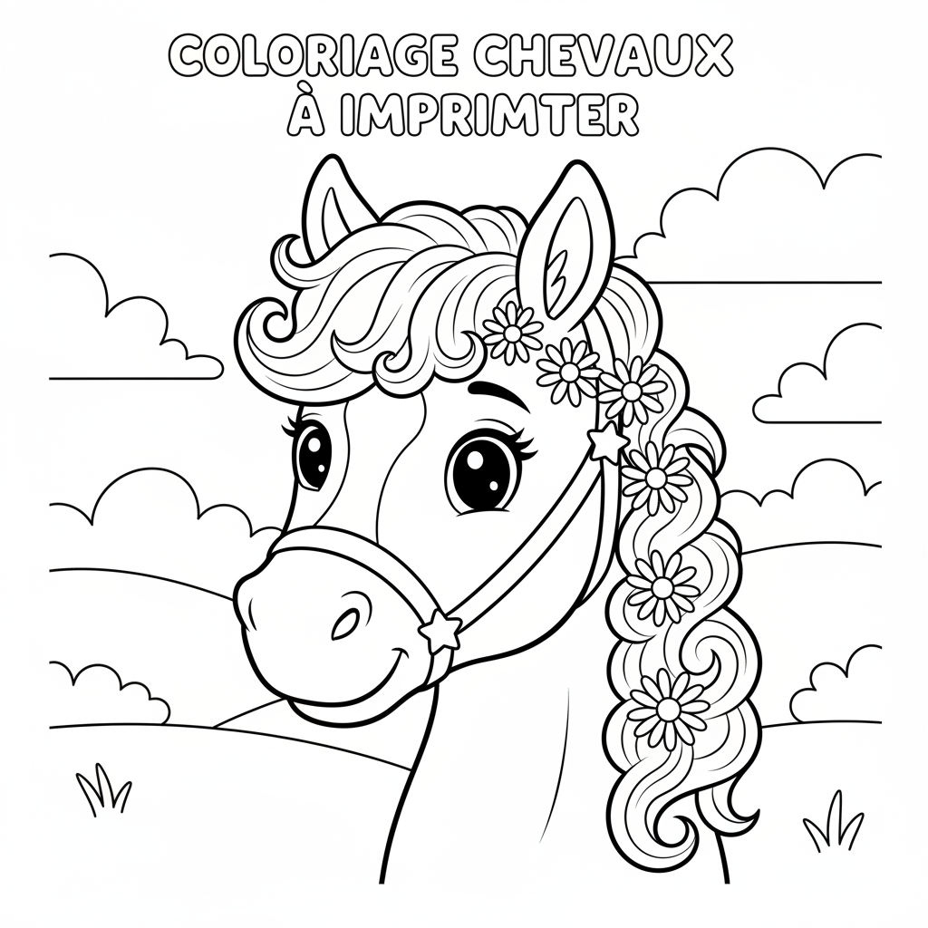 Coloriage coloriage chevaux à imprimer 4
