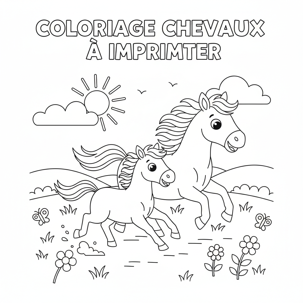 Coloriage coloriage chevaux à imprimer 5