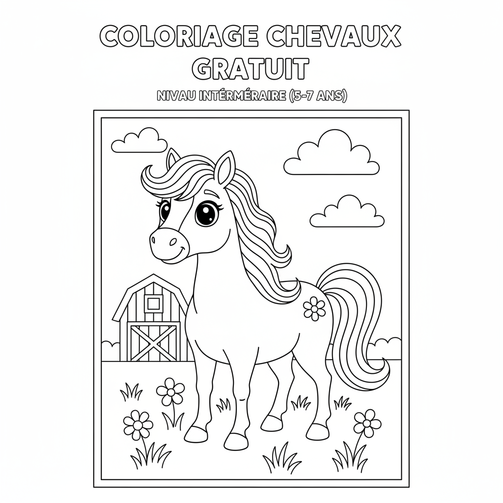 Coloriage coloriage chevaux gratuit 2