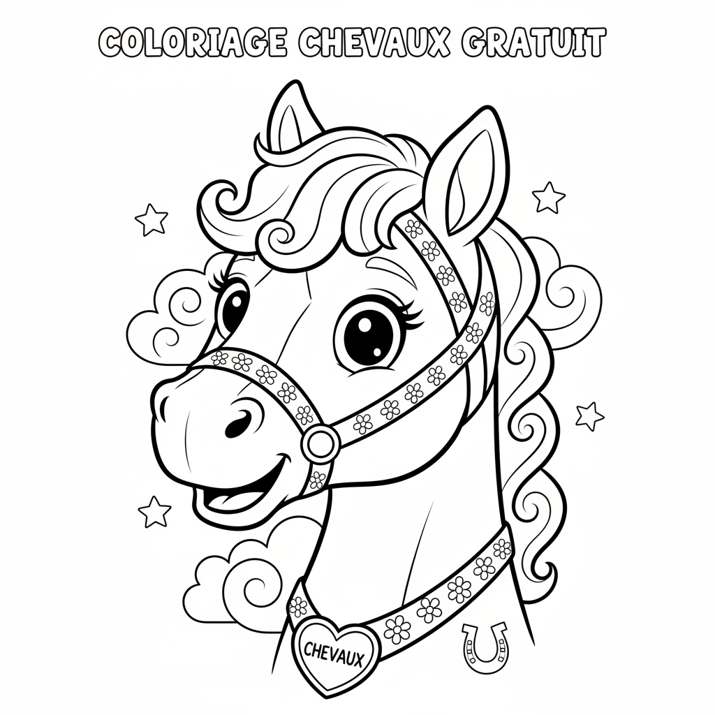 Coloriage coloriage chevaux gratuit 4