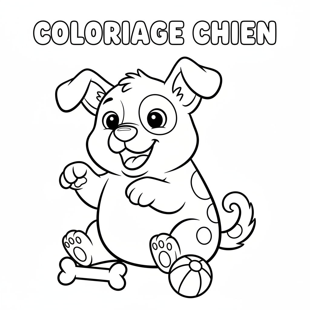 Coloriage Chien À Imprimer Gratuit pour les Enfants