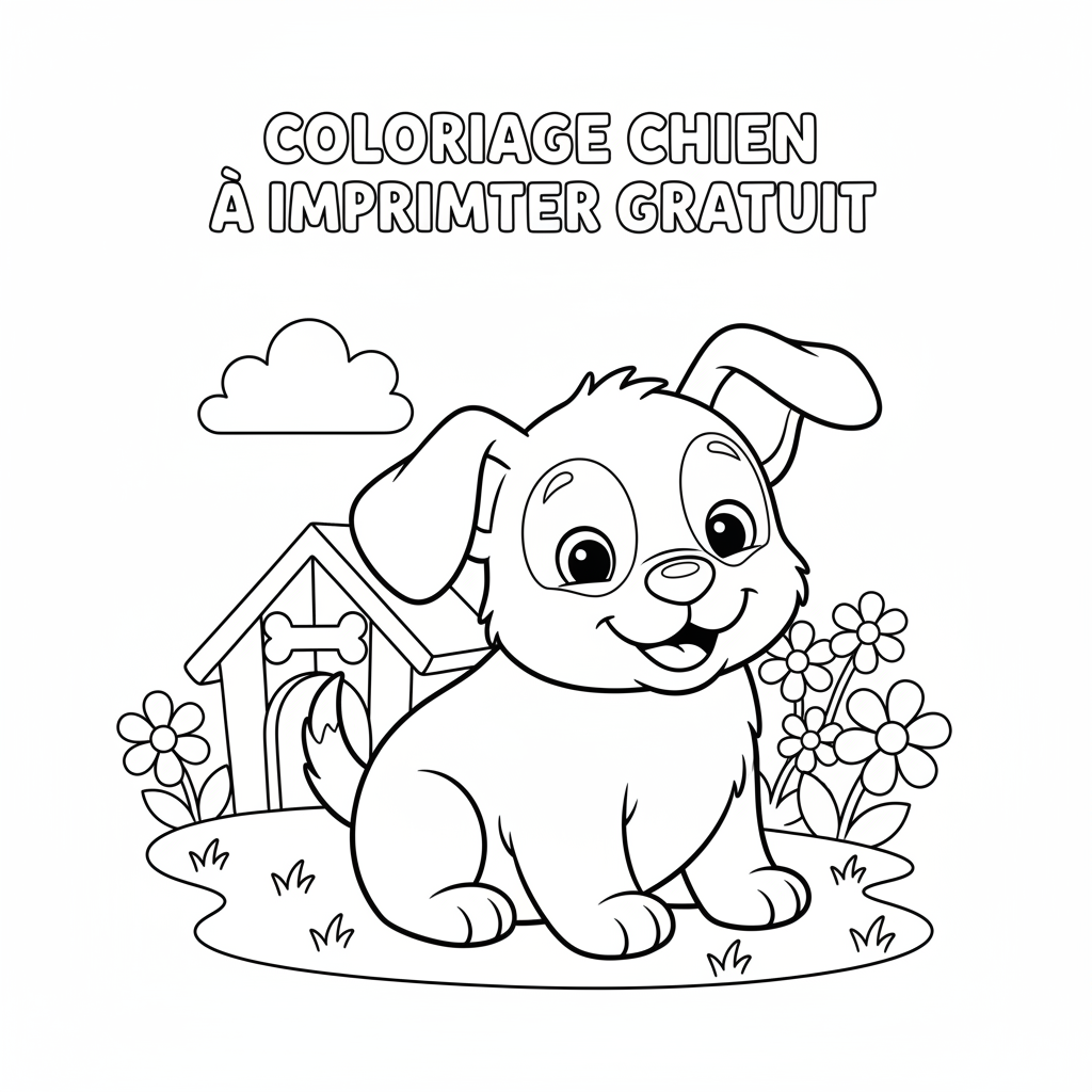 Coloriage Chien à Imprimer Gratuit pour les Enfants