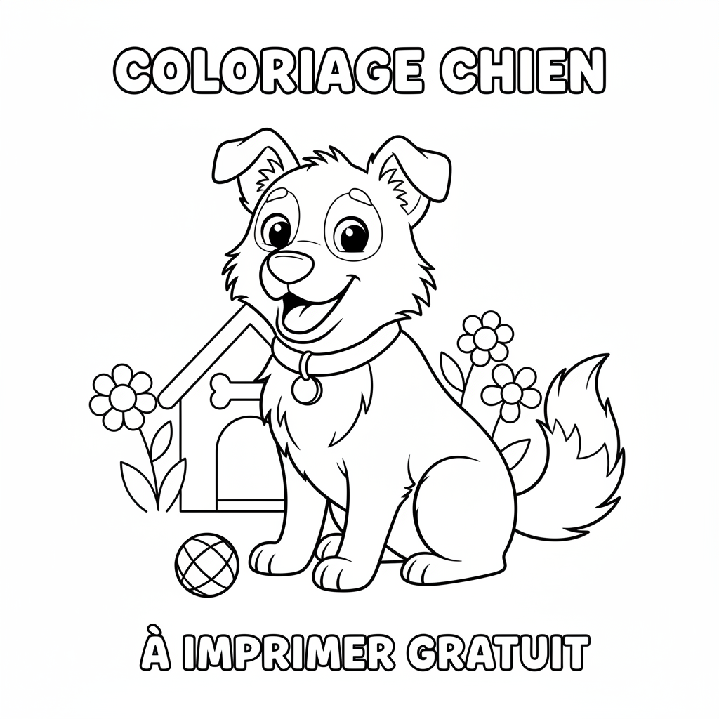 Coloriage coloriage chien à imprimer gratuit 2