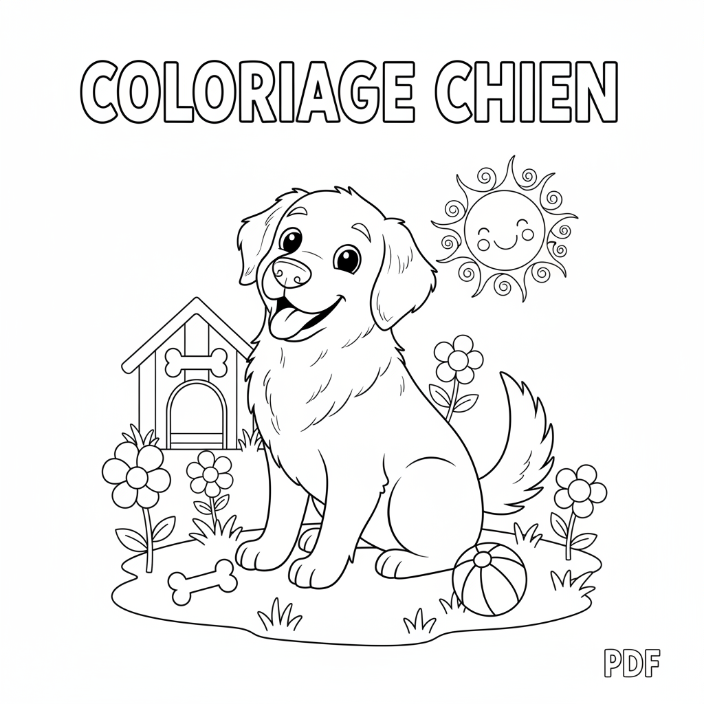 Coloriage coloriage chien à imprimer pdf 2