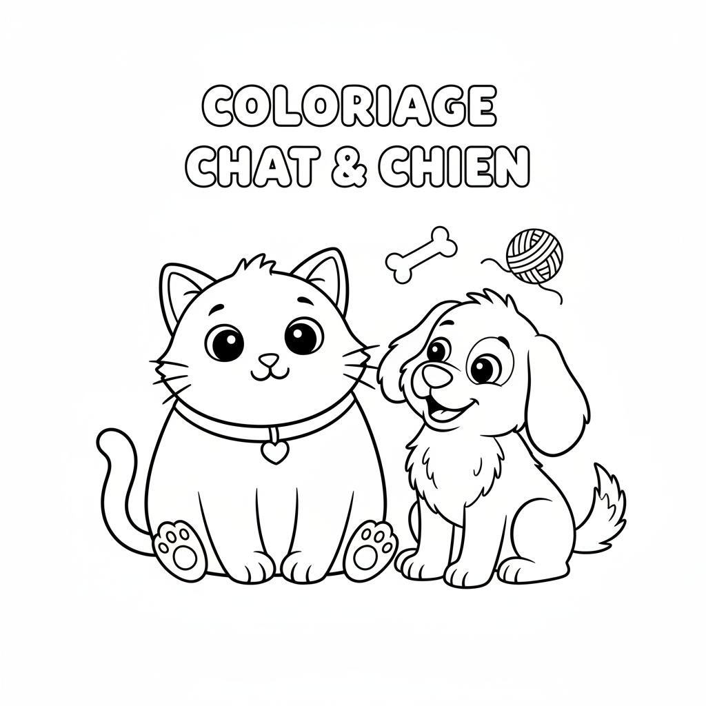 Coloriage coloriage chien chat
