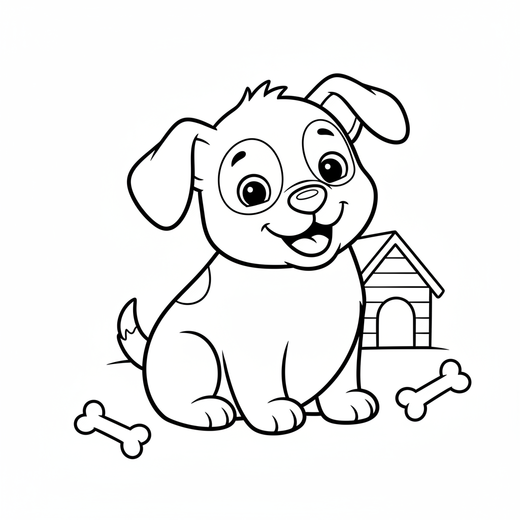 Coloriage Chien Facile Gratuit à Imprimer