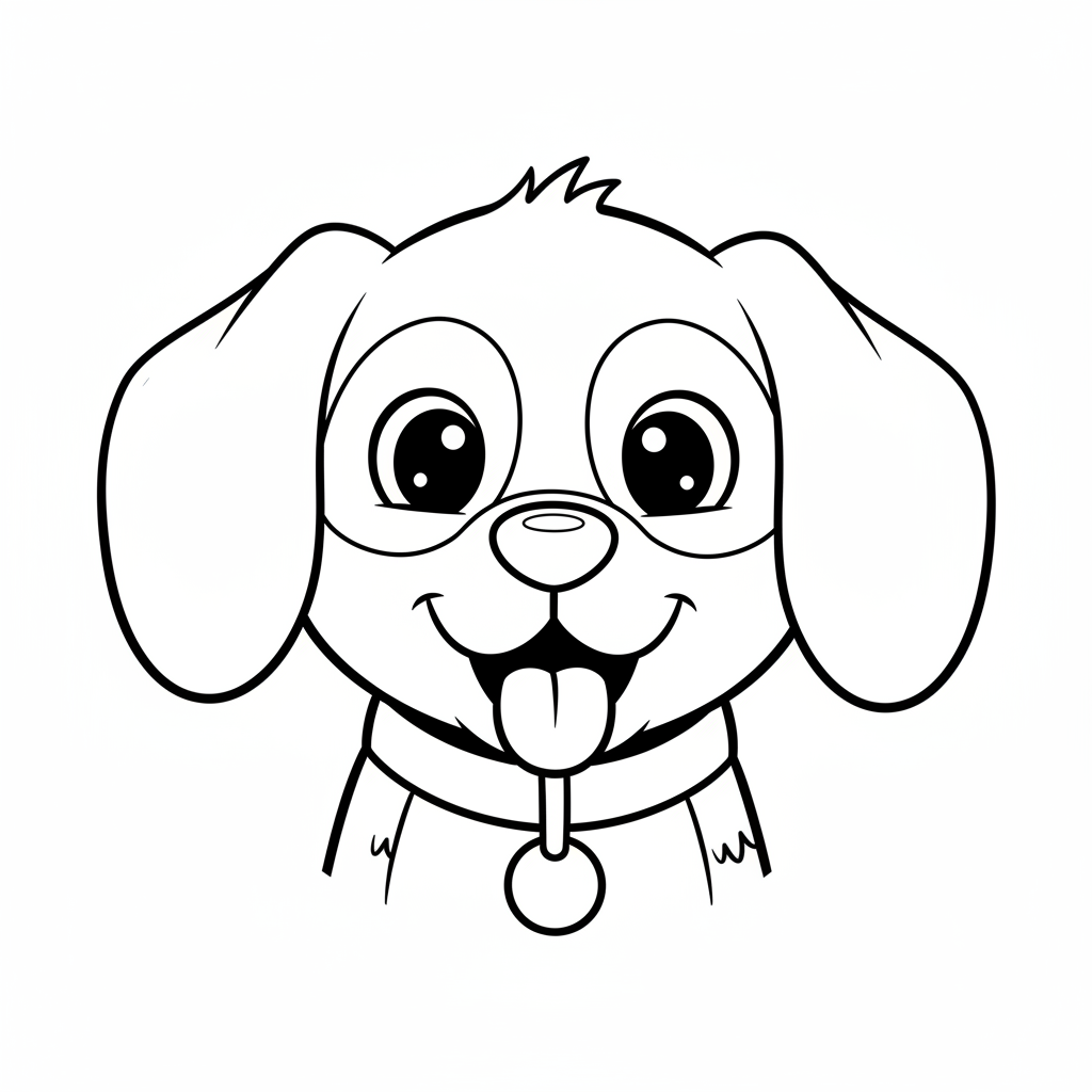 Coloriage coloriage chien facile 4