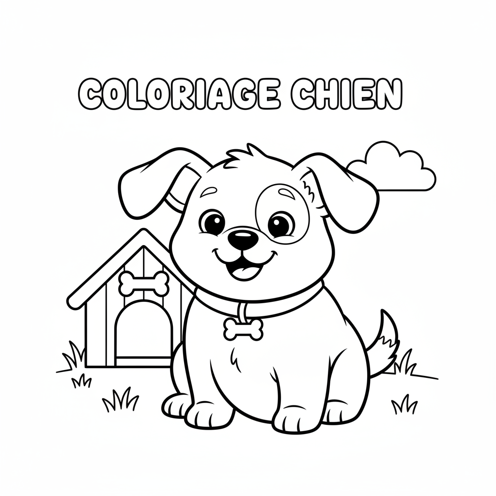 Coloriage Chien Imprimer Gratuit pour les Enfants
