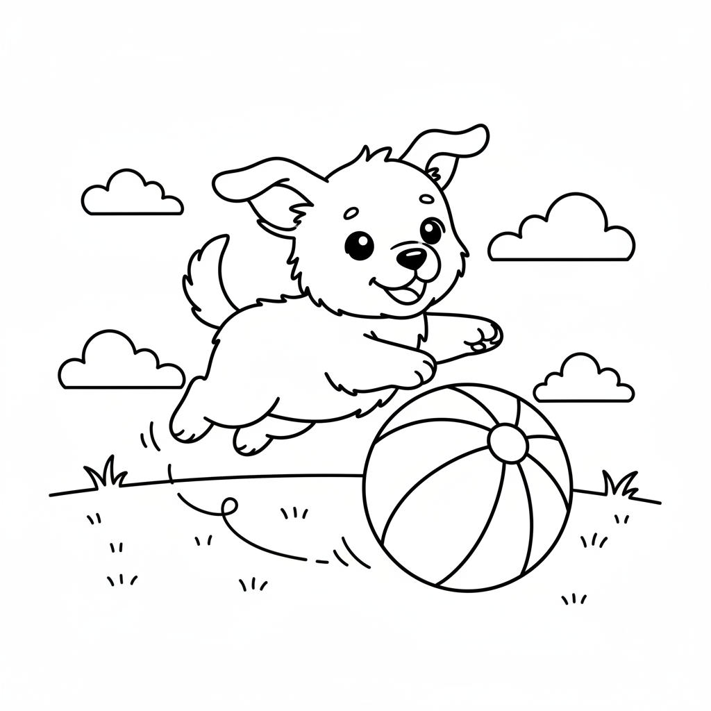 Coloriage coloriage chien kawaii 5