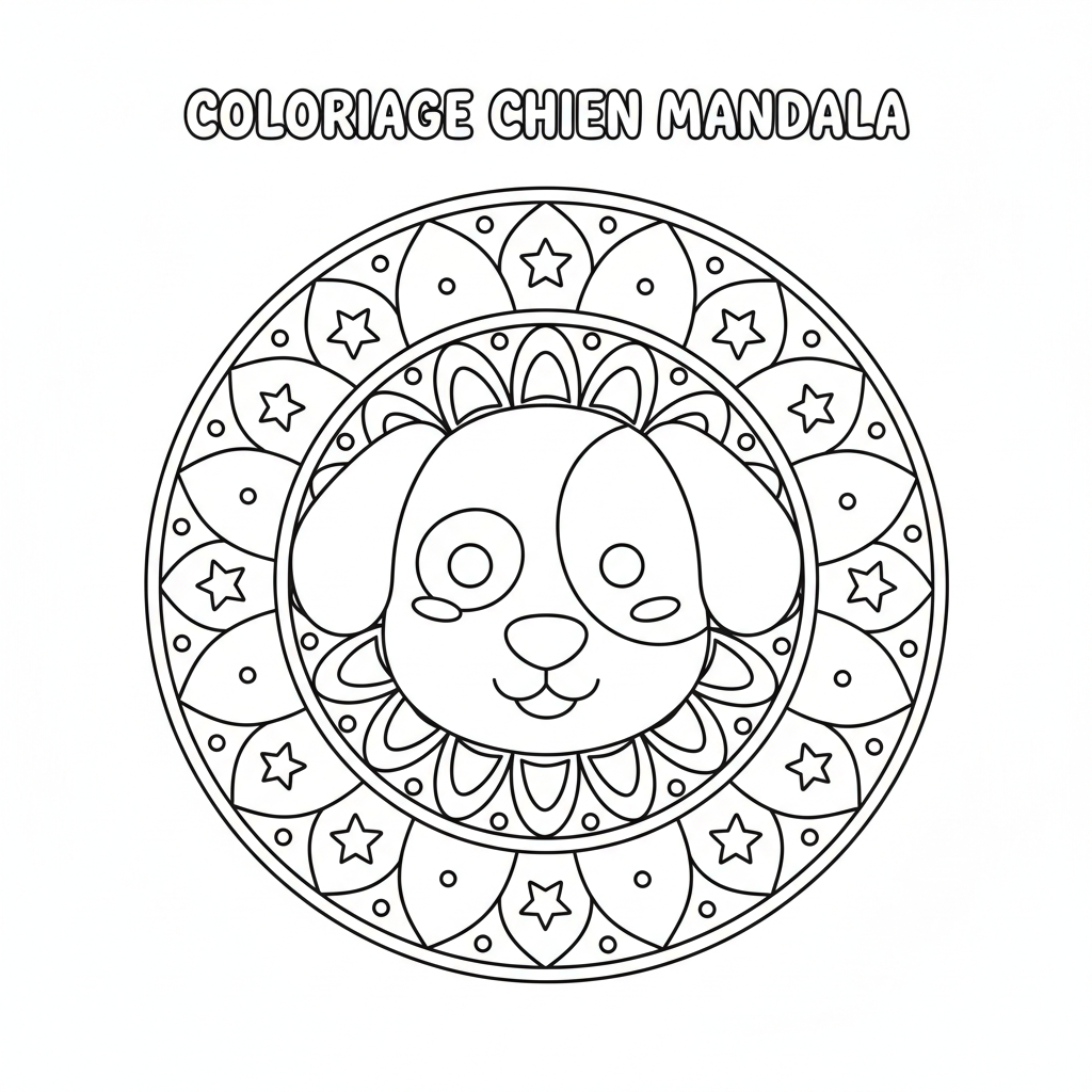 Coloriage Chien Mandala Gratuit à Imprimer