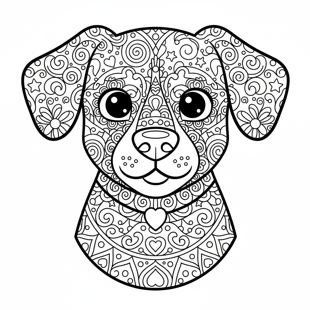 Coloriage coloriage chien mandala 4