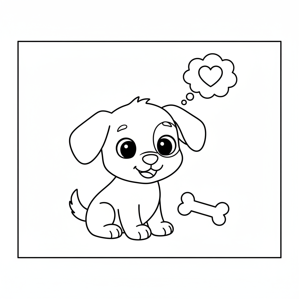 Coloriage Chien Mignon Gratuit à Imprimer pour Enfants