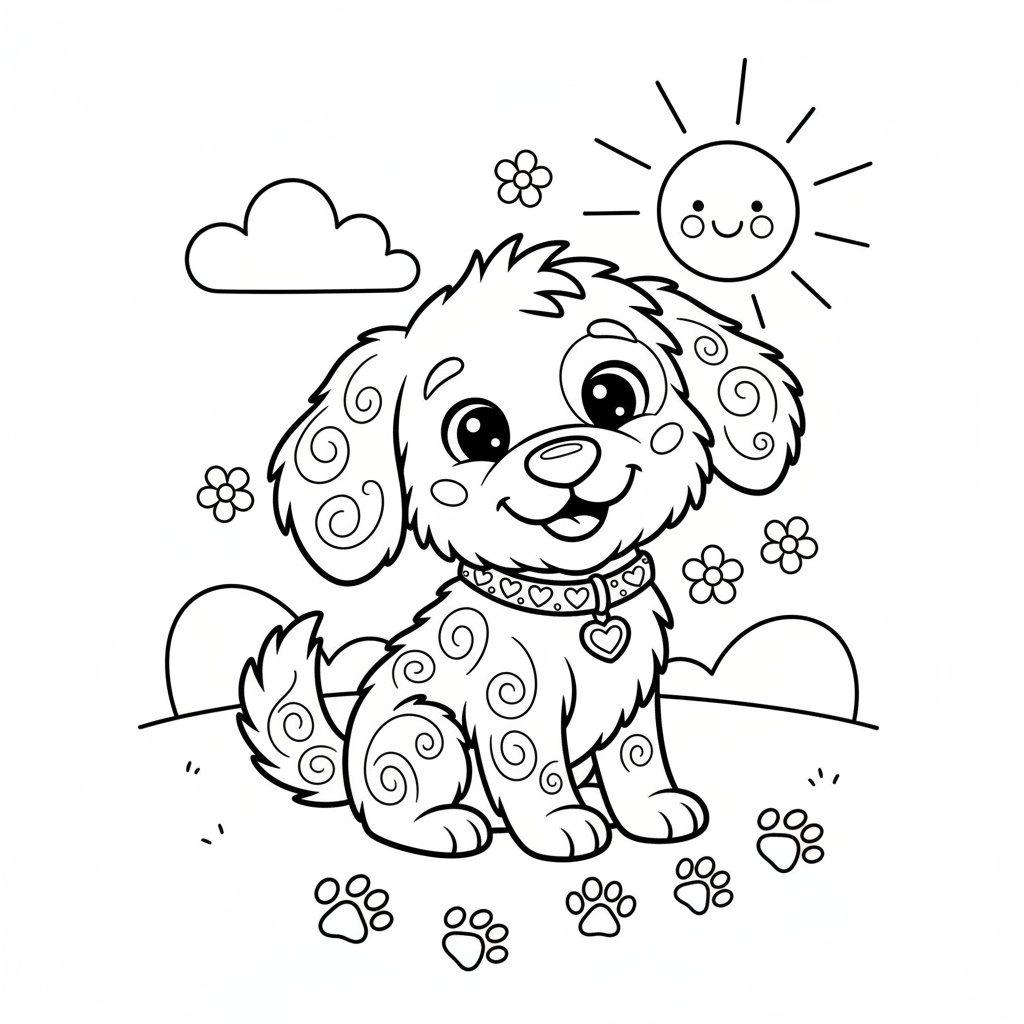 Coloriage coloriage chien mignon 2