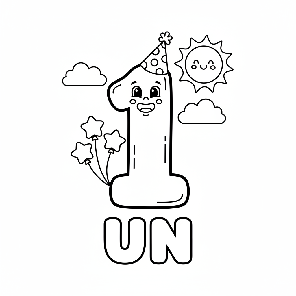 Coloriage Chiffre Gratuit à Imprimer pour Enfants