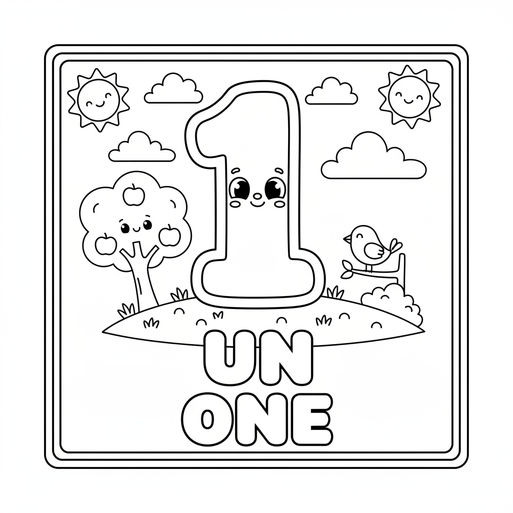 Coloriage coloriage chiffre 1 3