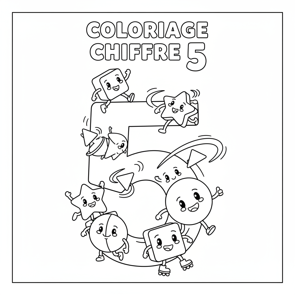 Coloriage coloriage chiffre 5