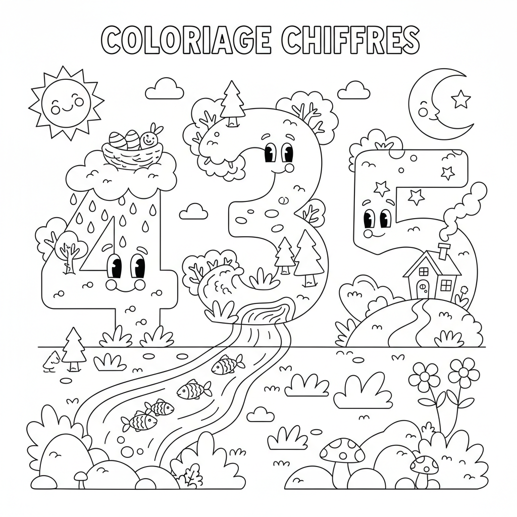 Coloriage coloriage chiffres 3